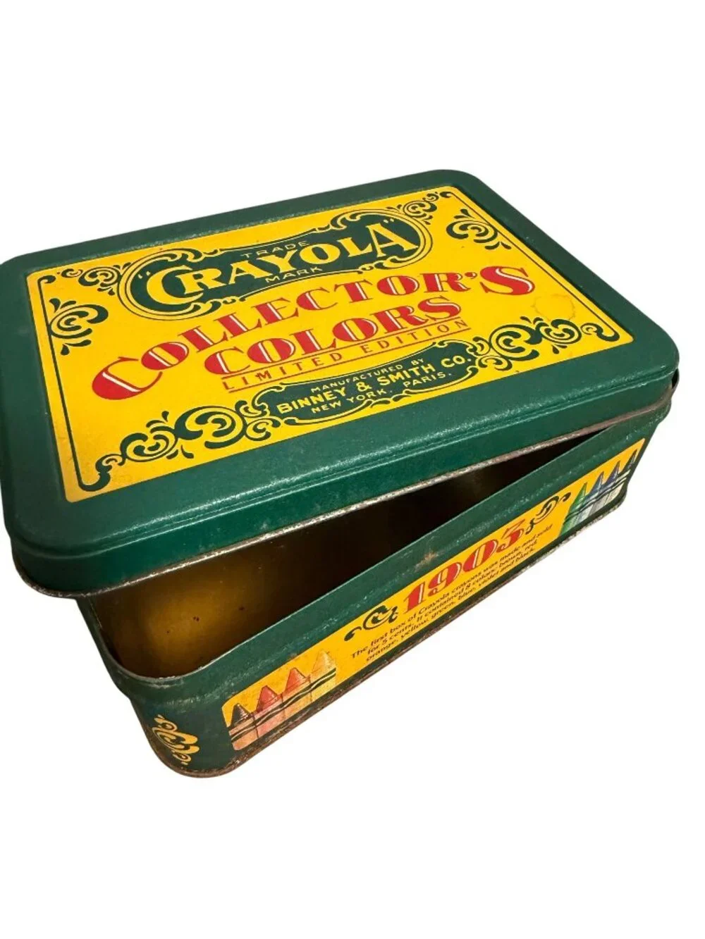 TARNISHED Aged Crayola Collector Tin W Lid Storage Gift Box Limited Edition NO C
